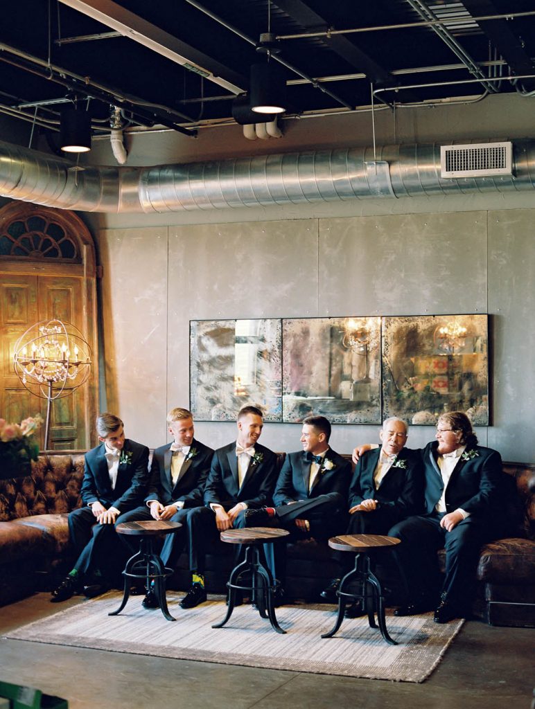 the groomsmen lounge in the bar area at Park 31