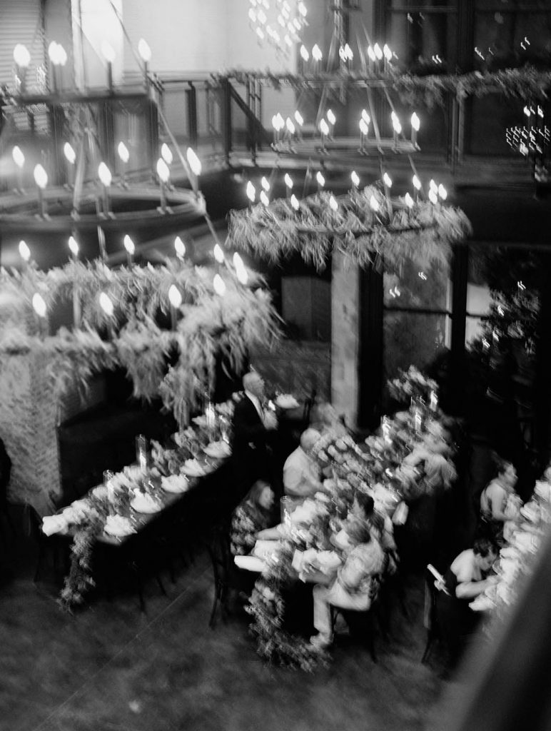 an impressionist style photo of the wedding reception