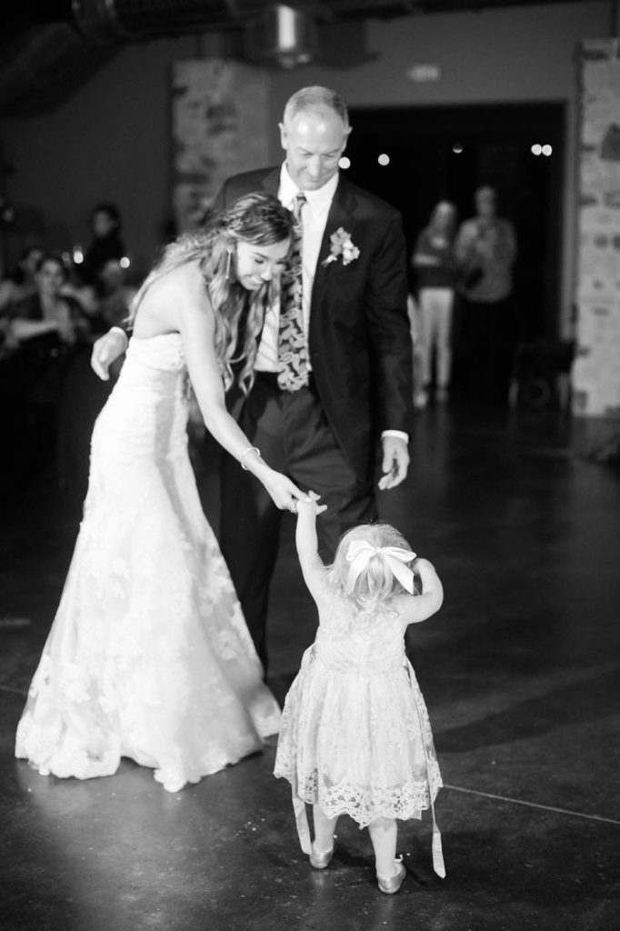 a little girl joins the father daughter dance