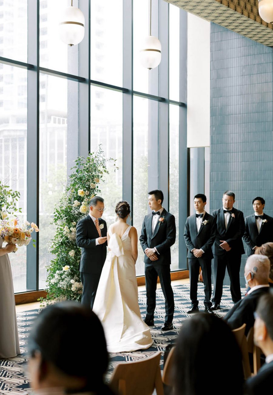 Side angle of wedding ceremony