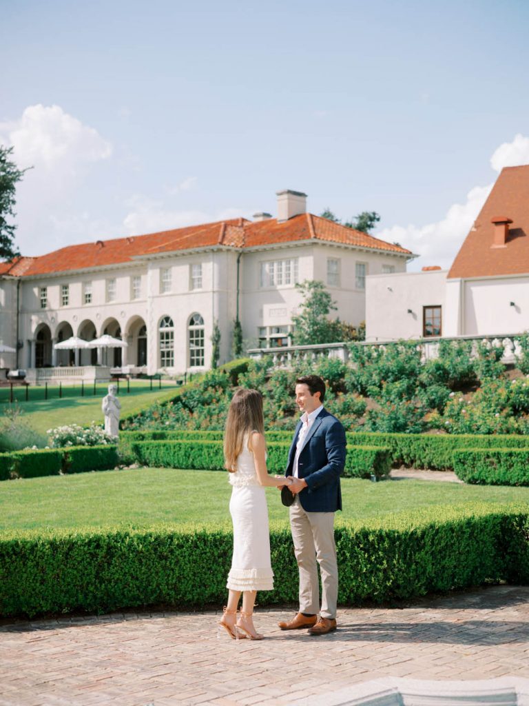 A proposal in the garden of the Commodore Perry in Austin, Texas