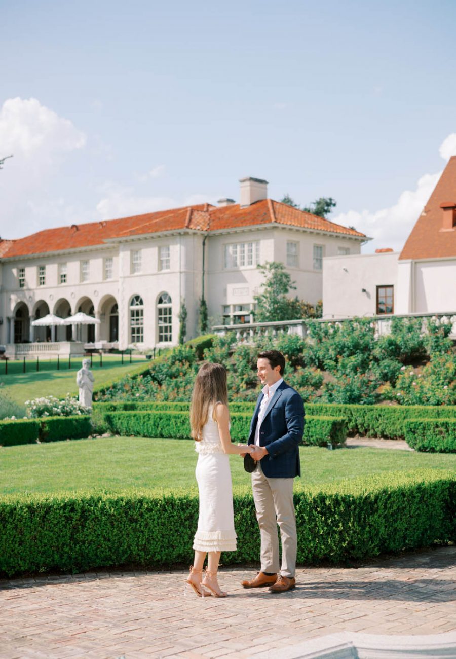 A proposal in the garden of the Commodore Perry in Austin, Texas