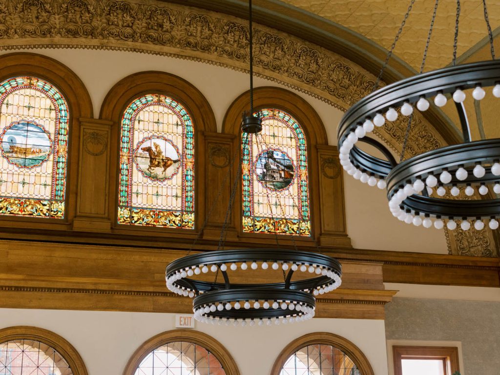 Stained glass windows at the Ashton Depot