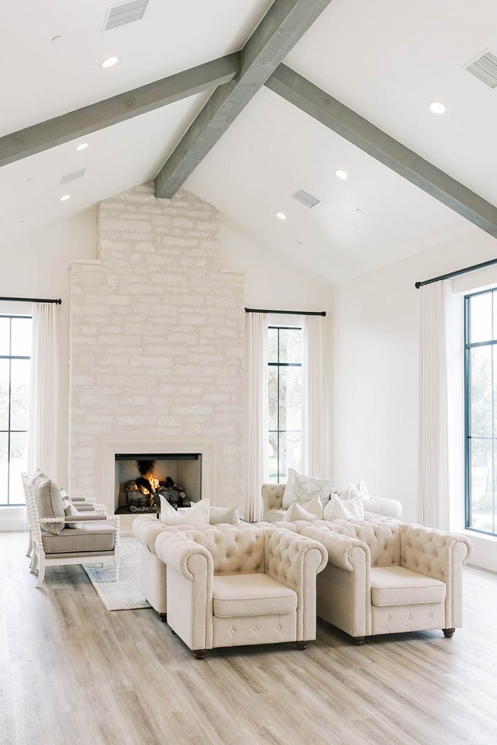 The Arlo's bridal suite with a fireplace