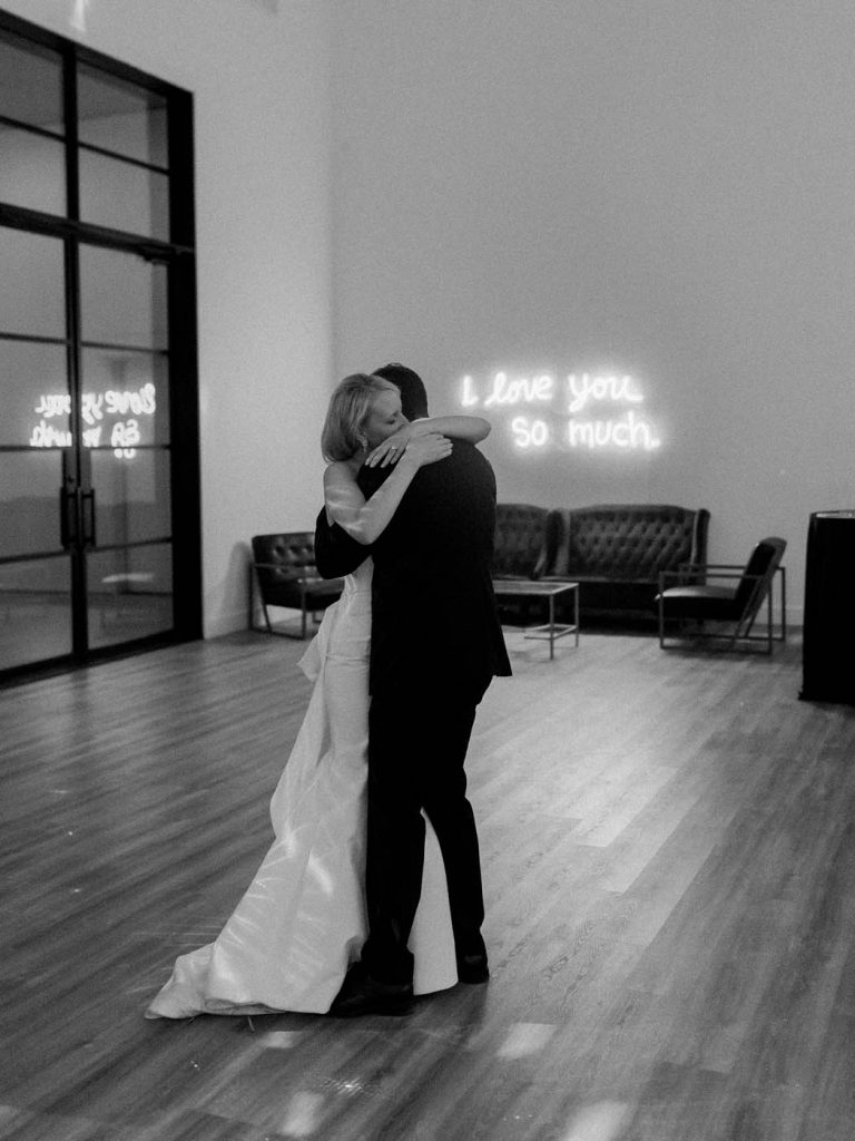 bride and groom share private last dance