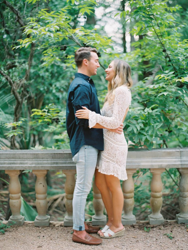 romantic natural light engagement photos at Laguna Gloria