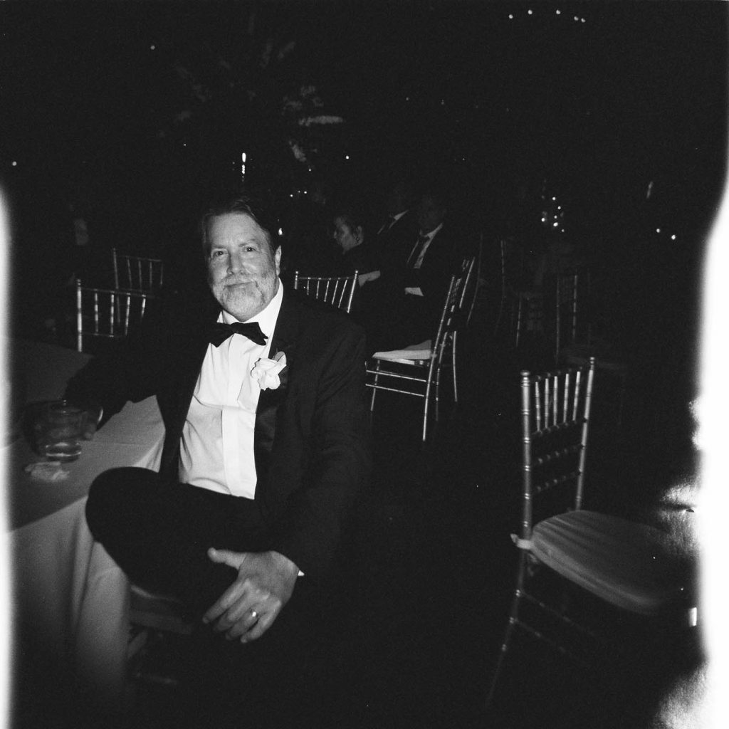 nostalgic holga photo of the father of the groom
