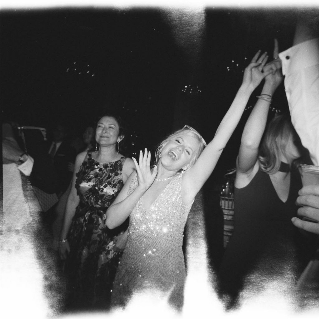 nostalgic photo of a guest dancing