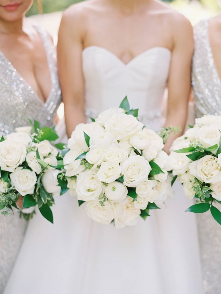 close up photo of the white bridal bouquet