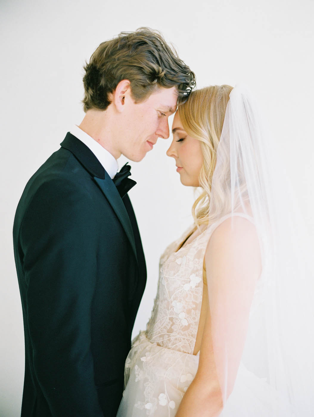 a minimalist modern intimate portrait of the wedding couple at The Arlo